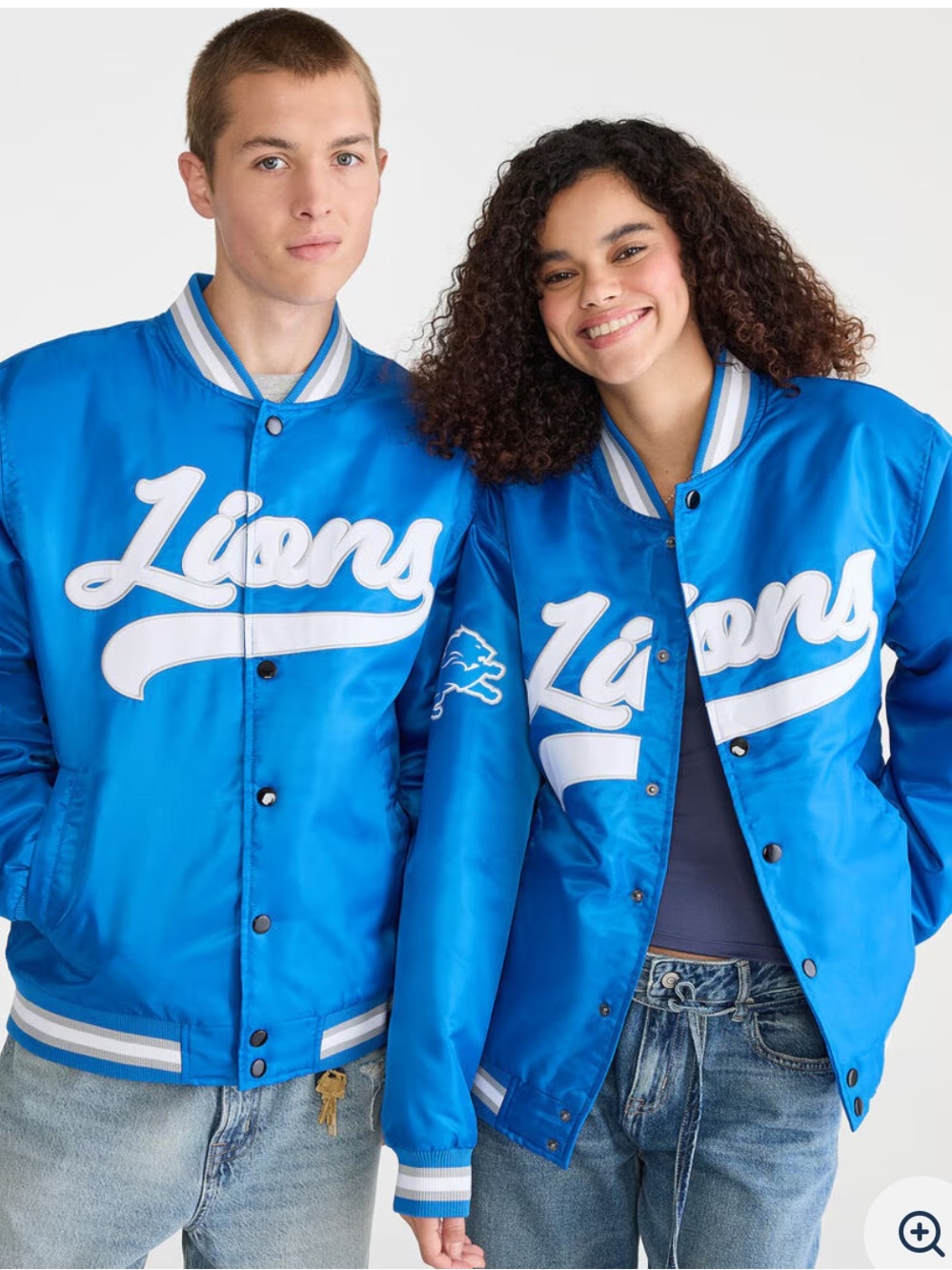 NFL Men’s Lions Blue Bomber Varsity Jacket Medium